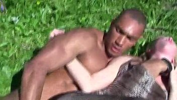 This slut gets her pussy streched by horny guys in the park