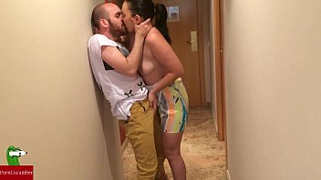 Horny couple fucks on arrival at hotel